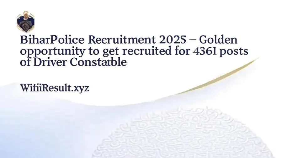 Bihar Police Recruitment 2025 – Golden opportunity to get recruited for 4361 posts of Driver Constable Bihar Police Driver Constable Vacancy 2025 Notification Image
