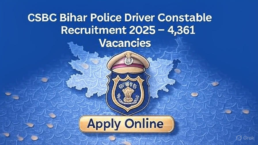 CSBC Bihar Police Driver Constable Recruitment 2025 – 4,361 Vacancies CSBC Bihar Police Driver Constable Recruitment 2025 Banner
