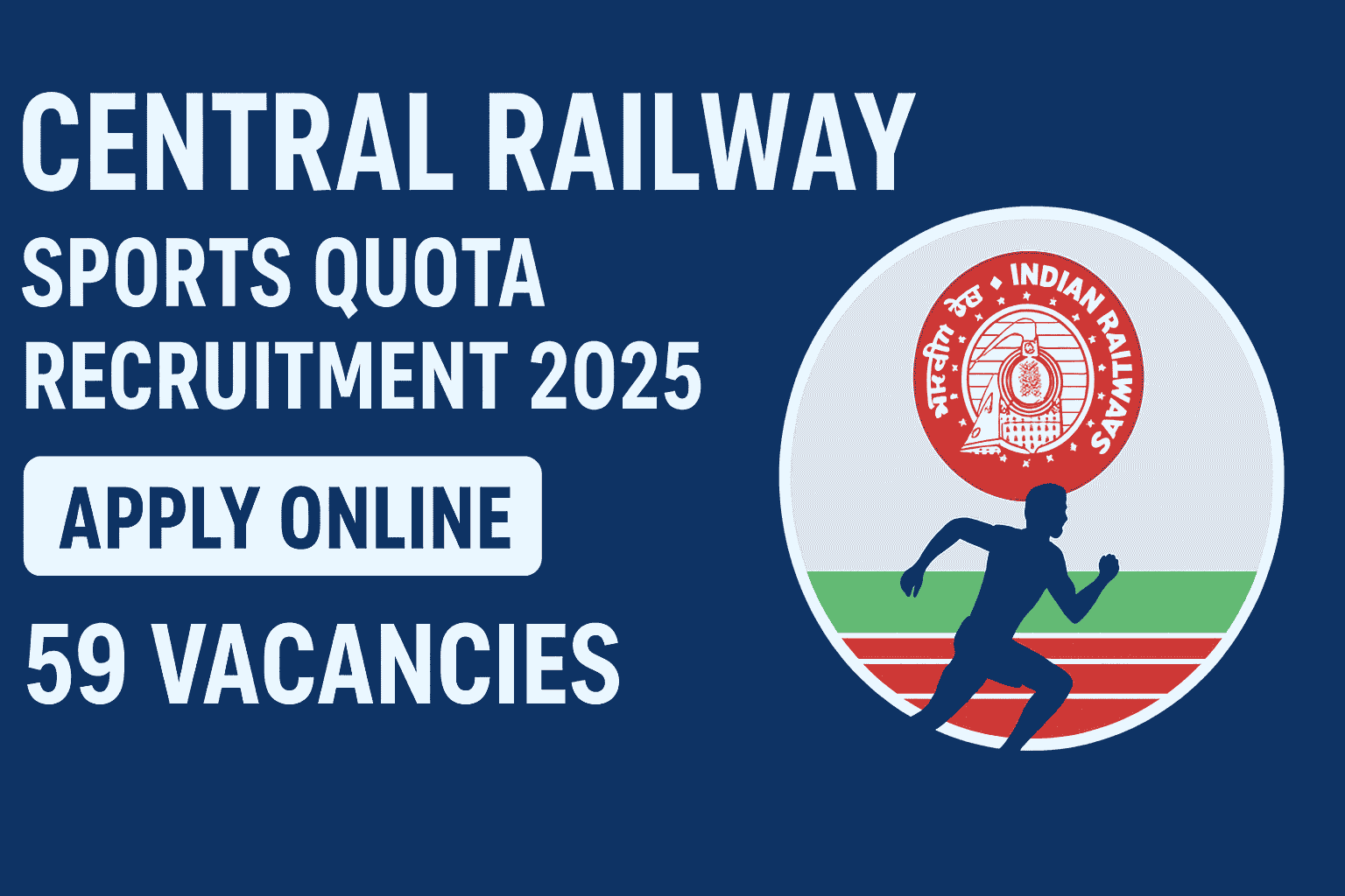 Central Railway Sports Quota Recruitment 2025 Central Railway Sports Quota Recruitment 2025 Notification – Apply Online for 59 Posts