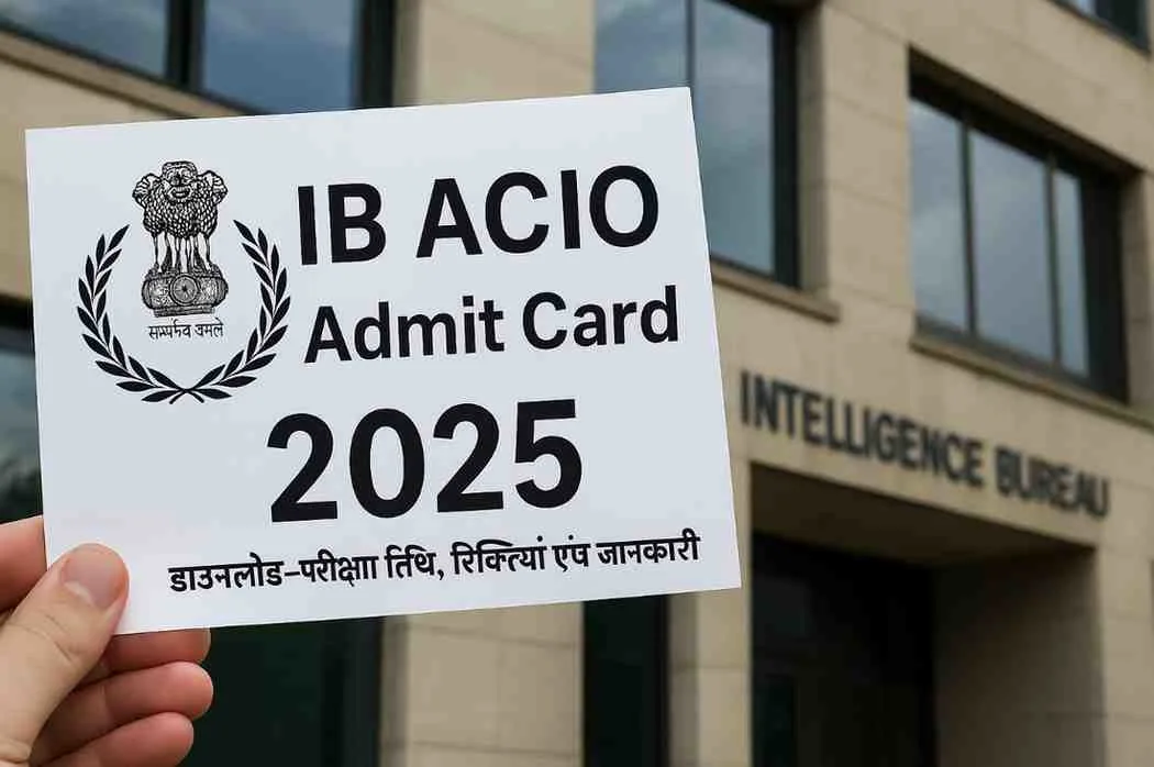 IB ACIO Admit Card 2025 official announcement banner with logo and office