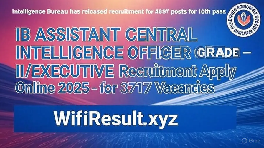 Apply for Assistant Central Intelligence Officer (ACIO-II Executive) 2025 – 3717 Posts IB ACIO 2025 Notification Image – Intelligence Bureau Vacancy Details