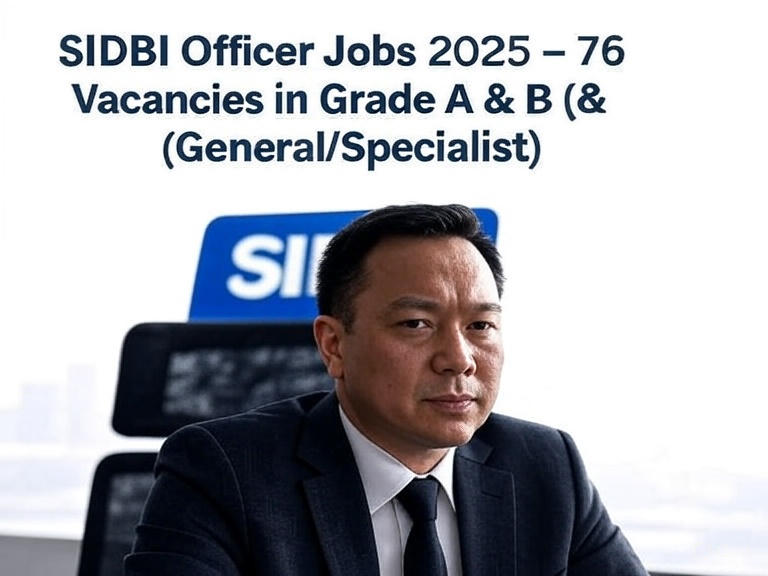 Recruitment of Officers in Grade ‘A’ and Grade ‘B’–SIDBI Apply Online for 76 Posts SIDBI Grade A & B Recruitment 2025 Notification Banner