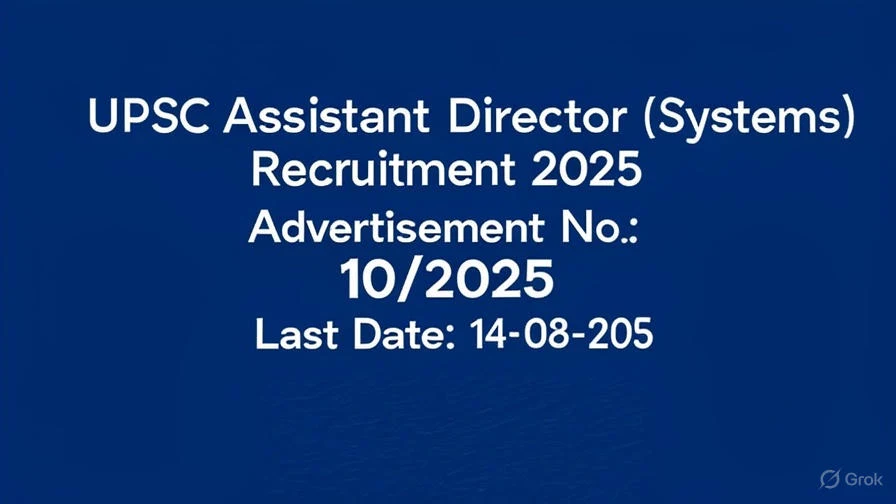 UPSC Assistant Director (Systems) Recruitment 2025 UPSC Assistant Director Systems Official Notification PDF 2025