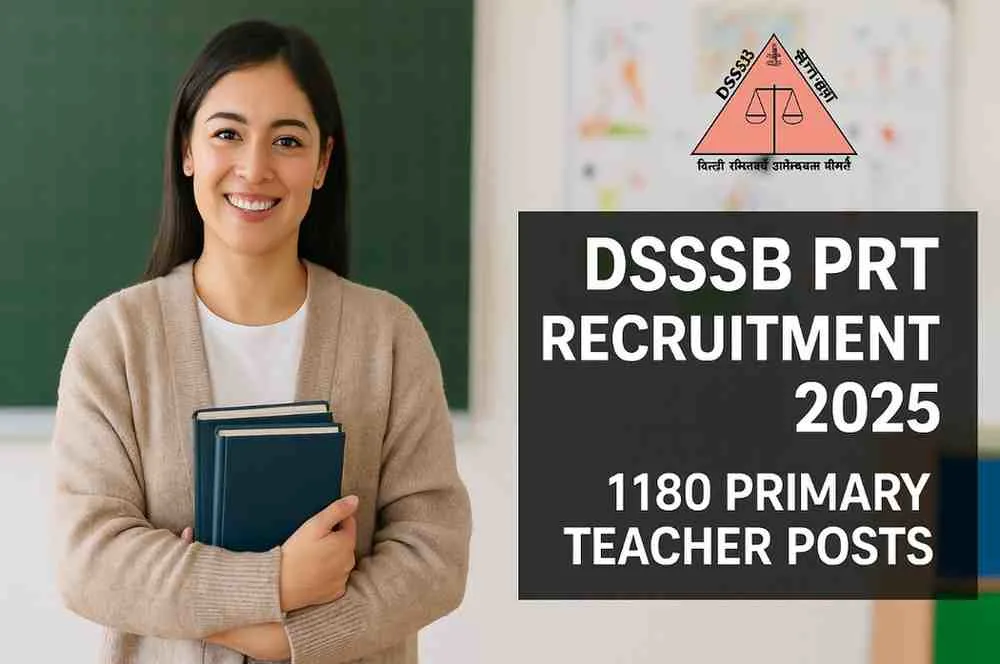 DSSSB PRT Recruitment 2025 – 1180 Primary Teacher Posts DSSSB PRT Recruitment 2025 – 1180 Primary Teacher Posts banner