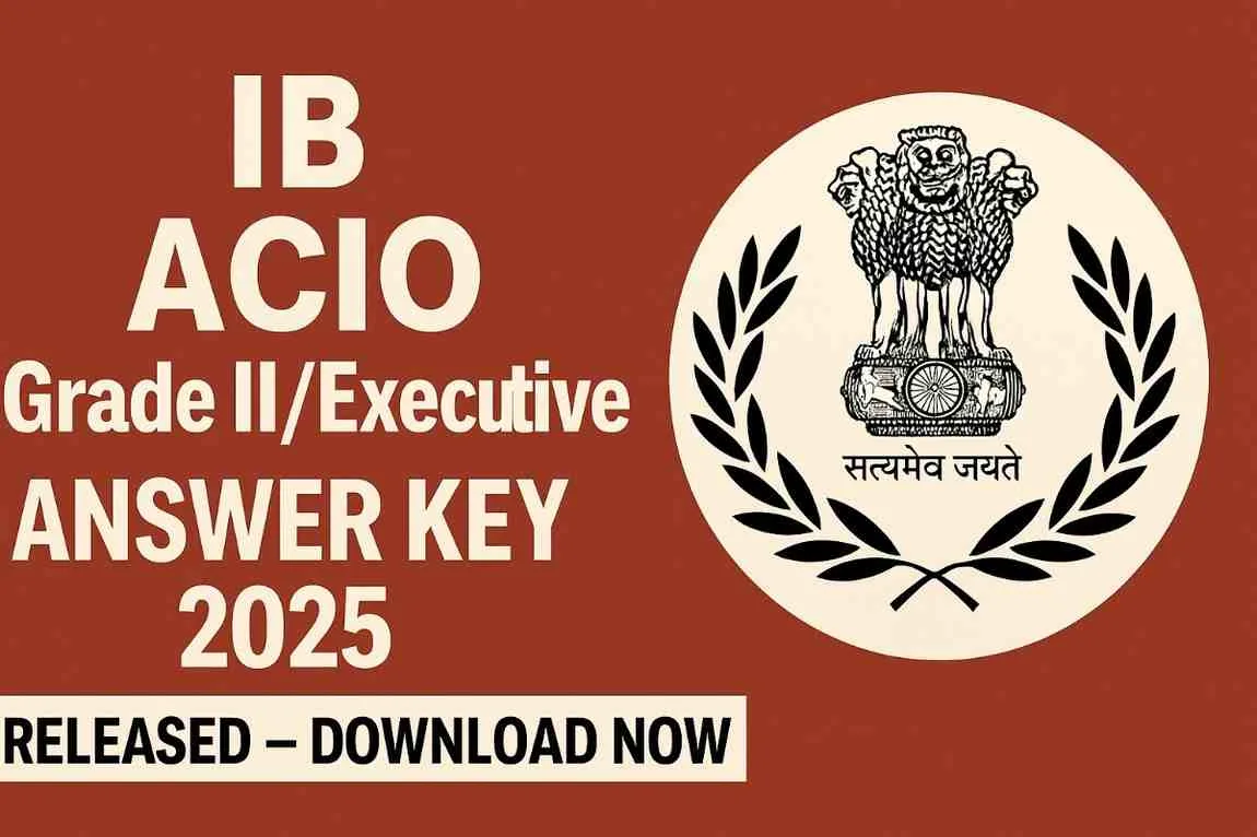 IB ACIO Grade II / Executive Answer Key 2025 Released – Official News Update Graphic