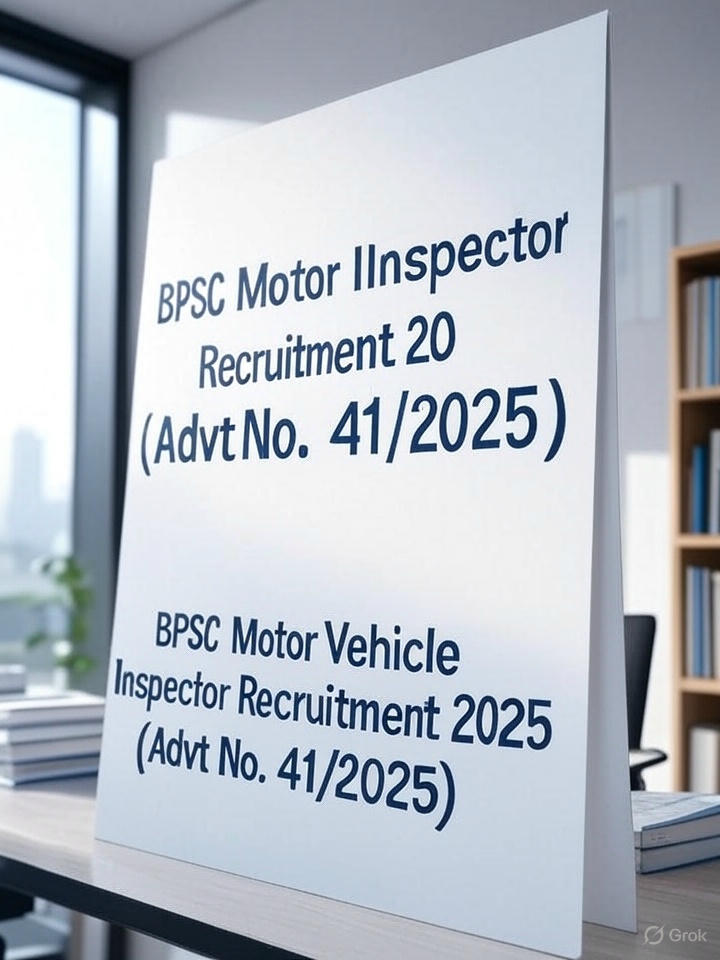 BPSC Motor Vehicle Inspector Recruitment 2025 (Advt No. 41/2025) BPSC MVI Recruitment 2025 official notification banner
