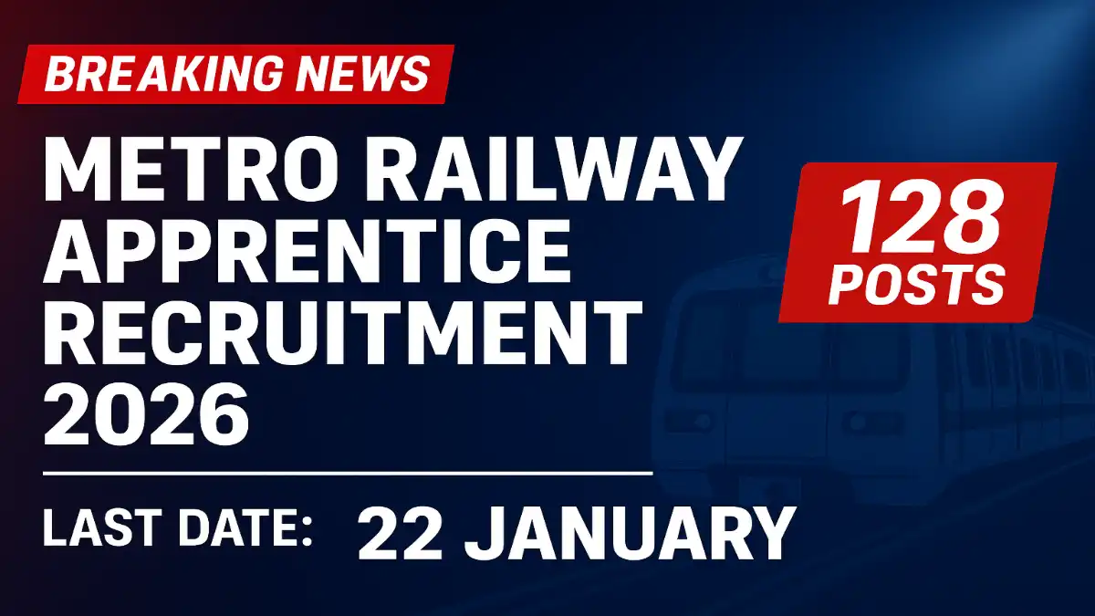 Metro Railway Apprentice Recruitment 2026 Notification for 128 Posts