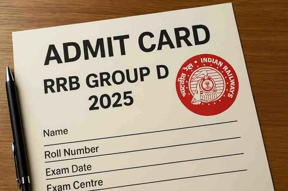 RRB Group D Admit Card 2025 with Indian Railways logo