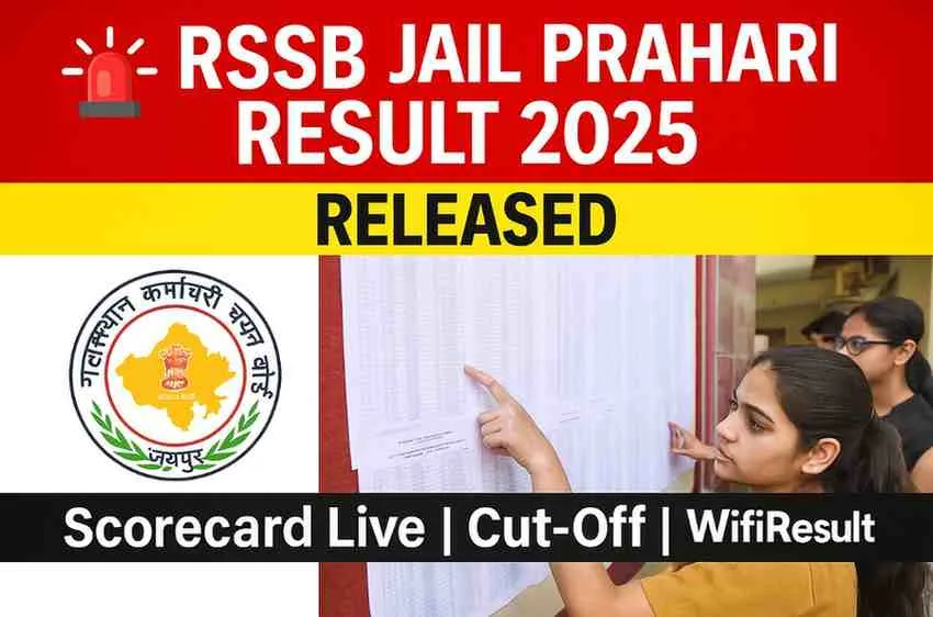 RSSB Jail Prahari Result 2025 Released – Rajasthan Staff Selection Board Logo और Candidates Merit List Display | Scorecard Live, Cut-Off, WifiResult.xyz