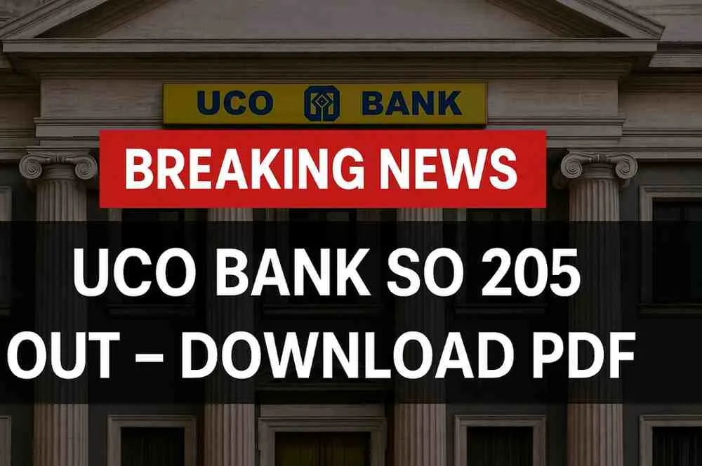 UCO Bank SO Final Result 2025 OUT – Download PDF Link