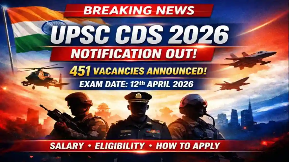UPSC CDS 2026 Notification Out 451 Vacancies Exam Date